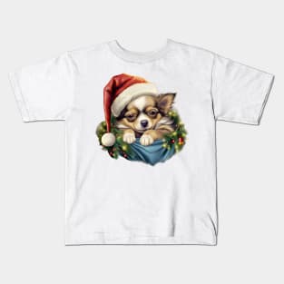 Lazy Chihuahua Dog at Christmas Kids T-Shirt